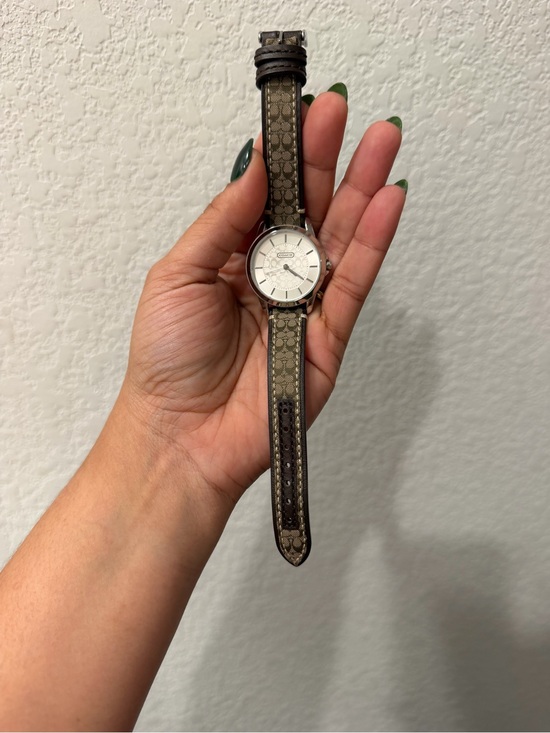 Coach Accessories - Coach Women's Signature Monogram Brown and Tan Leather Strap Watch
